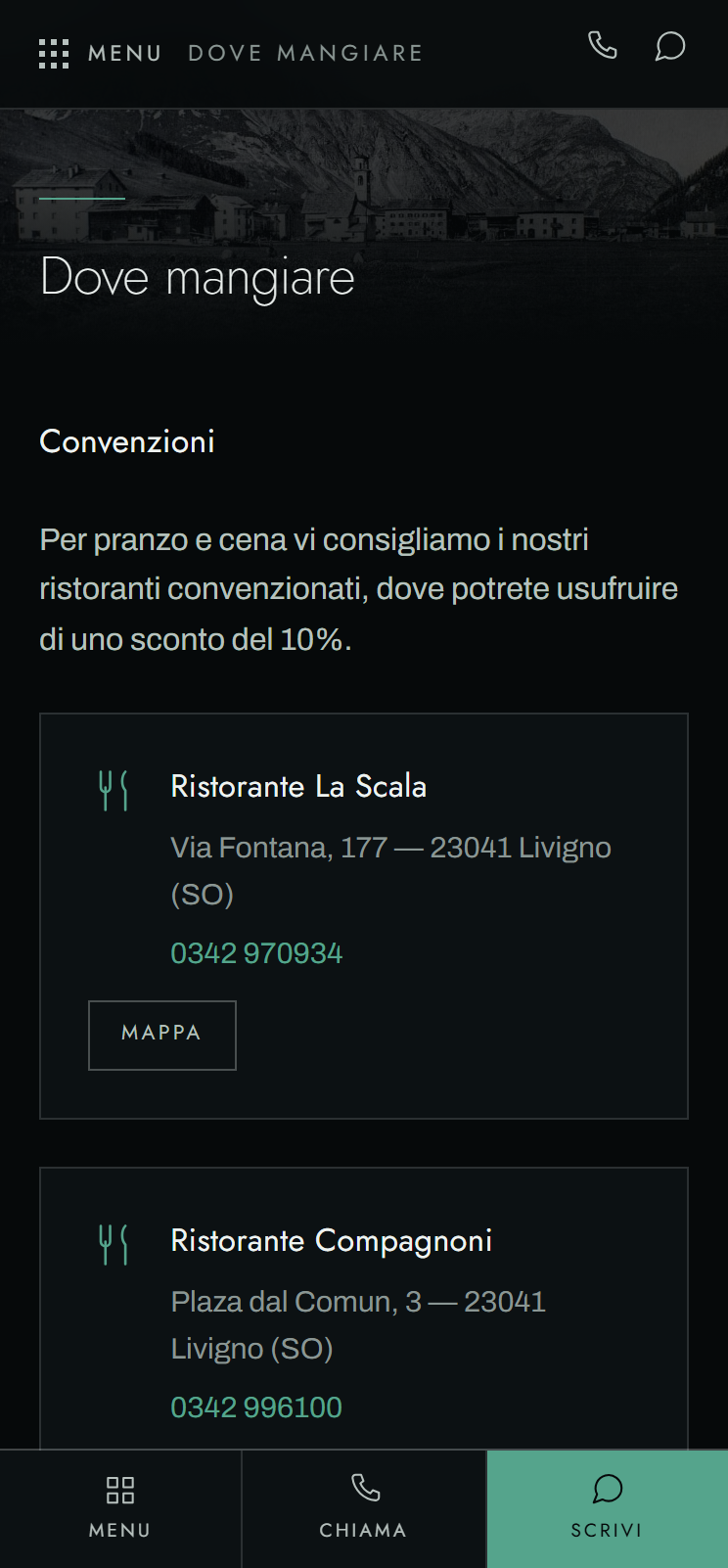 La sezione ristoranti della guida