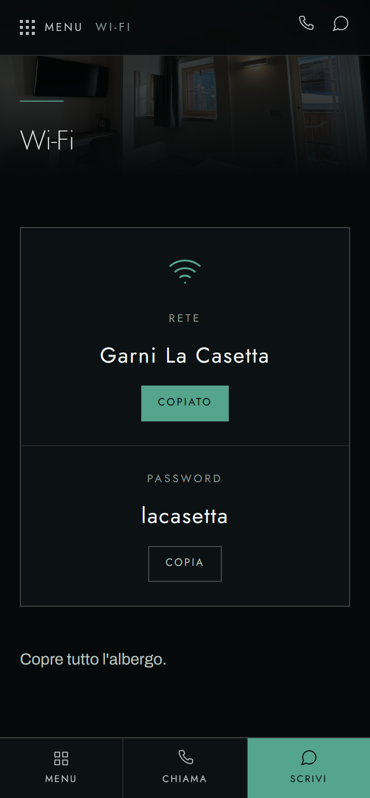 La sezione wifi della guida